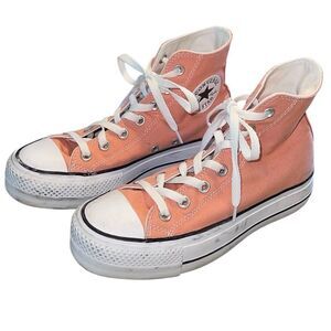 Converse Womens Chuck Taylor All Star Lift Platform Sneakers Vintage‎ Peach Sz 5